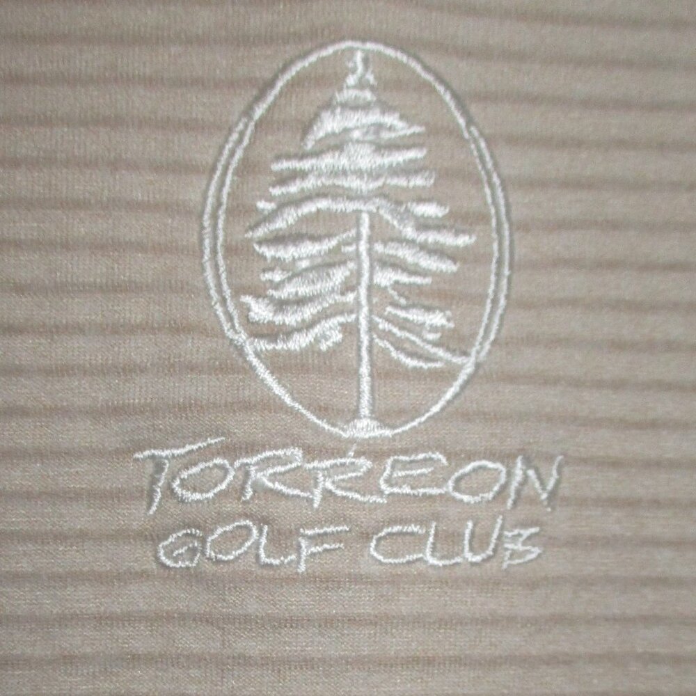 Devereux Mens L/S "Torreon Golf Club" (AZ) 1/4 Zip Beige Stretch Golf Sweater- M